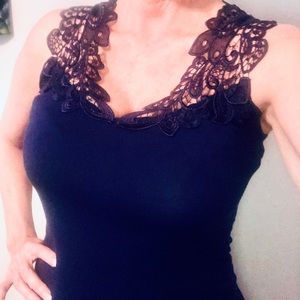 Arianne Beautiful Lace Tops in Blue and Grey